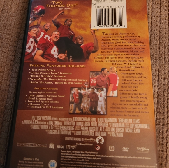 3/$21 on all dvd's. Drama DVD Remember the Titans - Picture 3 of 3